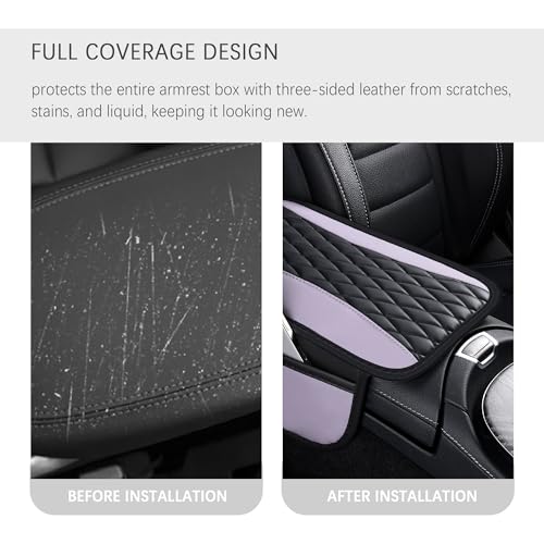 IHOTDER Patchwork Leather Center Console Covers for - Product Imagery