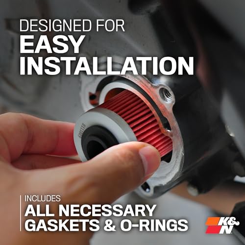 K&N Motorcycle Oil Filter: High Performance, Premium, KN-652 - Product Imagery