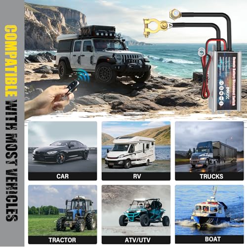 IMAYCC Battery Kill Switch for Car 12V 120A, Remote Battery - Product Imagery