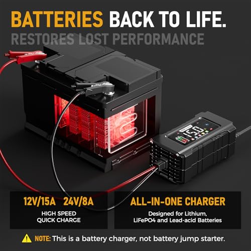PZ.P 15-Amp 12V/24V Smart Battery Charger, Maintainer & Trickle - Product Imagery