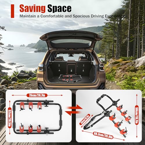 Bike Rack for Car, Car Bike Rack, Trunk Bicycle Rack Carrier, - Product Imagery