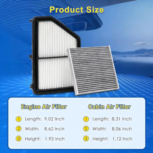 Cabin & Engine Air Filter Kit for 2016-2022 Honda HR-V 1.8L(Gas) - Product Imagery