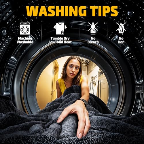 SMINDER 2-Pack 1200 GSM Car Drying Towels – Microfiber Towels - Product Imagery