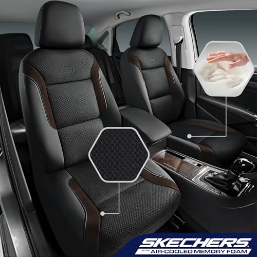 Skechers Memory Foam Car Seat Covers, Air Cool Mesh Thick Seat - Product Imagery