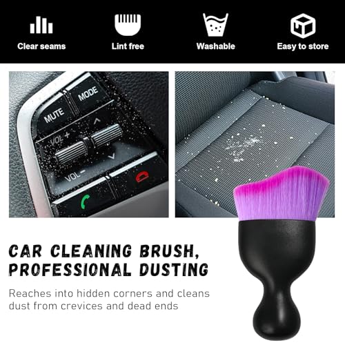 Ziciner Car Detailing Brush, Curved Soft Bristles Auto Removal - Product Imagery