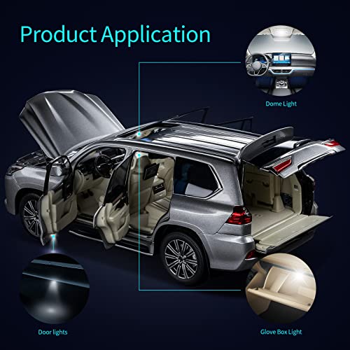 Zakolak 42 Pieces Interior Car Lights, Super Bright White Dome - Product Imagery