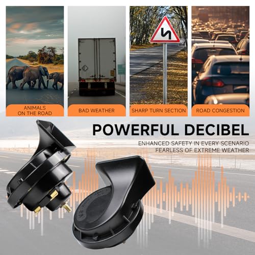 FARBIN Horns Auto Horn 12V Car Horn Loud Dual-Tone Waterproof - Product Imagery
