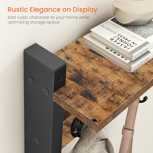 Homode Wall Hooks with Shelf, Wood Coat Rack with Shelf - Product Imagery
