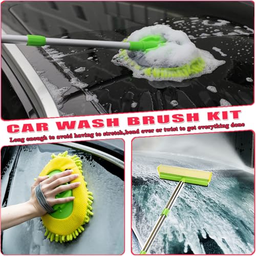 62'' Car Wash Brush with Long Handle, Car Wash Kit with Tire - Product Imagery