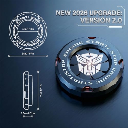 Tybasthe Rotary Push Start Button Cover, Autobots Car - Product Imagery