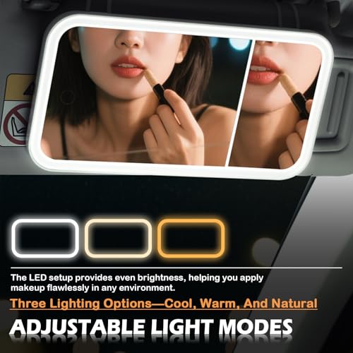 2026 Upgraded Car Vanity Mirror with Lights 5X - Product Imagery