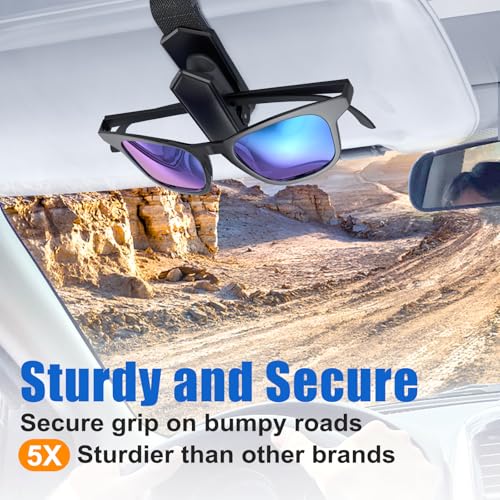 Veharvim Sunglass Holder for Car (One-Handed-Operation, Gentle & - Product Imagery
