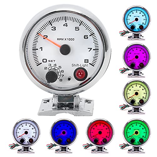 Aramox Tachometer Tacho Gauge 3.75in RPM Meter 0-8000 RPM 7 - Product Imagery