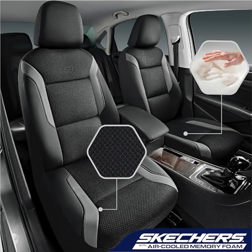 Skechers Memory Foam Car Seat Covers, Air Cool Mesh Thick Seat - Product Imagery