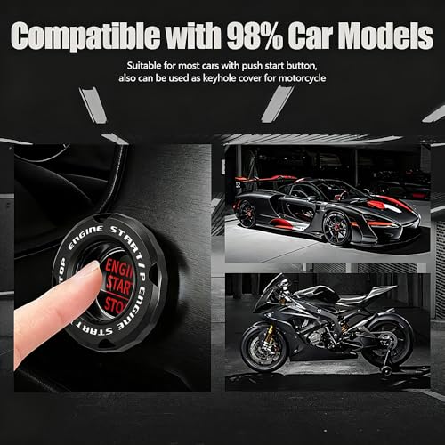 Tybasthe Rotary Push Start Button Cover, Bat Man Car Accessories - Product Imagery