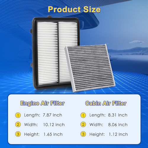 Cabin & Engine Air Filter Kit Fits ACURA RDX 2019-2026 2.0L (Gas) - Product Imagery
