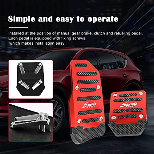 3 PCS Nonslip Car Pedal Pads, Aluminum Auto Manual Transmission - Product Imagery