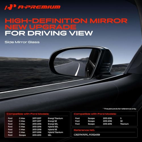 A-Premium Left Driver Side Heated Power Mirror Glass Compatible - Product Imagery