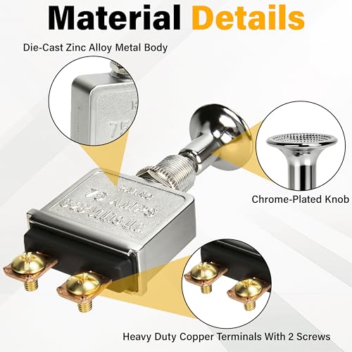 2 PCS Push Pull Switch, 75 AMP 6-28V DC Pull Switch - Product Imagery
