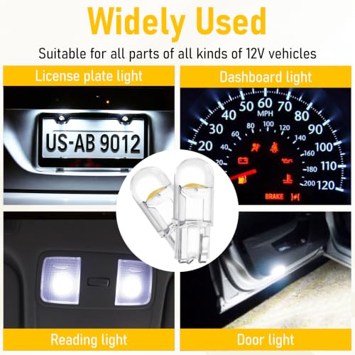 ecocstm 30 PCS Car 194 LED Bulbs, 168 2825 W5W T10 LED Bulb - Product Imagery