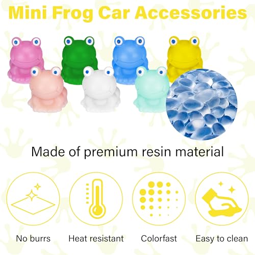 14 PCS Mini Frog Car Dashboard Decorations, Funny Frog Car - Product Imagery