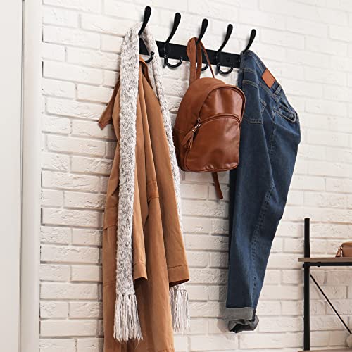 Dseap Coat Rack Wall Mounted - 5 Tri Hooks, Heavy Duty, - Product Imagery