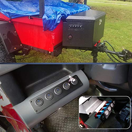 Nilight 5 Gang 3 Pin Rocker Switch Panel On Off SPST Toggle - Product Imagery