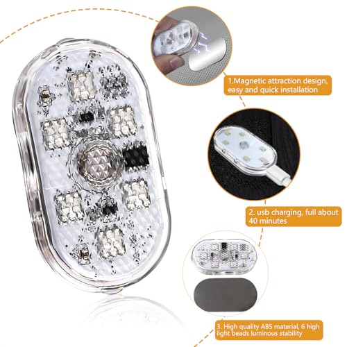 4 PCS Car LED Lights Interior Wireless, Super Bright 7 Colors - Product Imagery