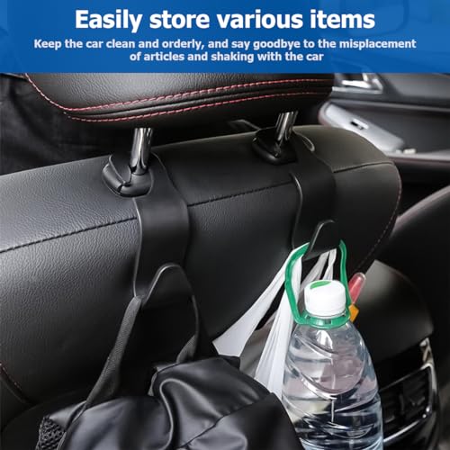 4 Pack Car Seat Headrest Hooks for Vehicle Seats, Beige - Product Imagery