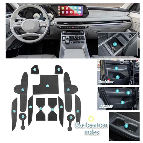 SHAOHAO for 2024 2025 Hyundai Palisade Door Slot Mats 2025 - Product Imagery