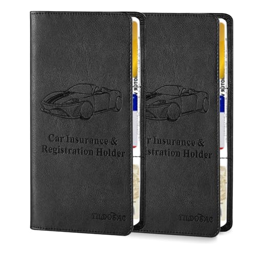 TILDOSAC 2Pack Leather Car Registration and Insurance Card - Product Imagery