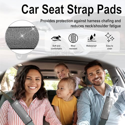 ecocstm 2 PCS Bling Car Seat Belt Shoulder Pads, Bling Seat Belt - Product Imagery