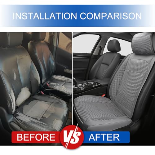 1 Pack Gray Ventilated Cooling Car Seat Covers for Summer - Product Imagery