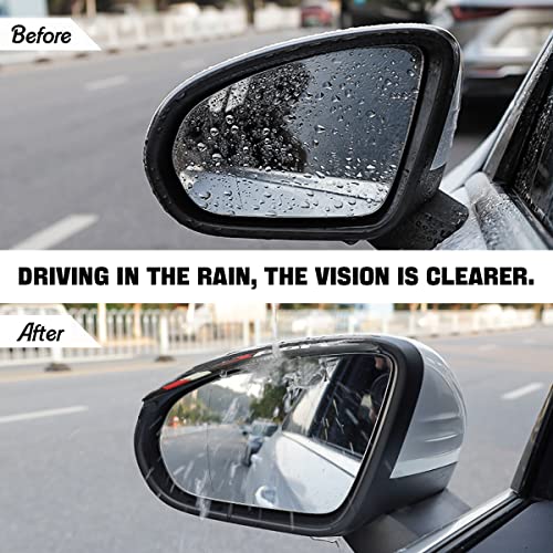Blilo 2PCS Rear View Mirror Rain Eyebrows, Waterproof PVC Auto - Product Imagery
