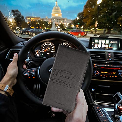 TOURSUIT Car Registration & Insurance Card Holder, Black - Product Imagery