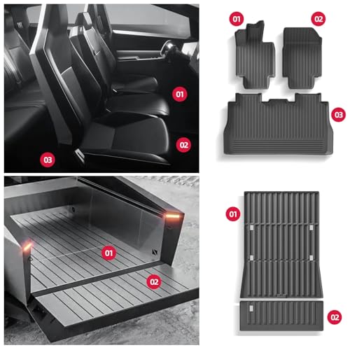 Floor Mats Compatible for Tesla Cybertruck 2024-2026 - Product Imagery