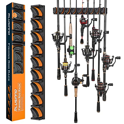 PLUSINNO V9 Vertical Fishing Rod Holders, Wall Mounted Fishing - Product Imagery