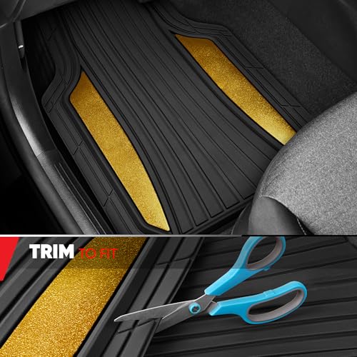 Motor Trend ChromeTech Car Floor Mats Full Set - Durable Rubber - Product Imagery