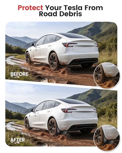 Xprite Mud Flaps for 2024-2026 Tesla Model 3 Higland No - Product Imagery