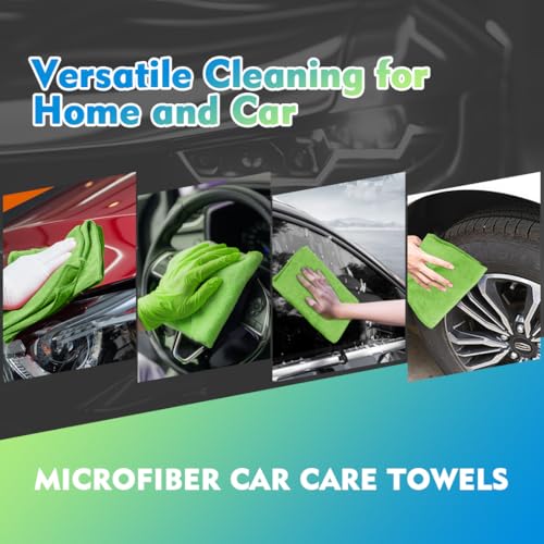 HOMEXCEL Green Microfiber Cleaning Cloth 12 Pack, 12.5 x 12.5 - Product Imagery