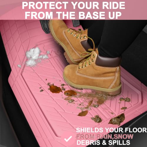 CAR PASS Heavy Rubber Car Floor Mats, Deep Waterproof Car Mats - Product Imagery