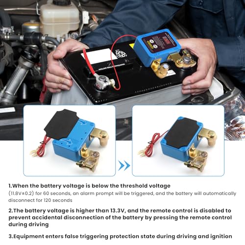 250A 12V Remote Battery Disconnect Switch with Voltage Display - Product Imagery