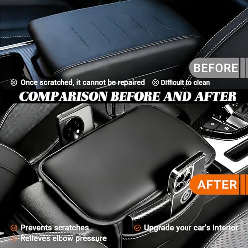 Car Center Console Cover with 2 Storage Bag, Leather Console - Product Imagery