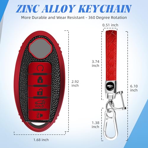 MILD EAST for Nissan Soft TPU Key Fob Cover (5-Button-red) - Product Imagery
