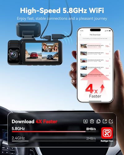 REDTIGER F17 4K 3CH Dash Cam, STARVIS 2 Sensor HDR, 64GB Card, - Product Imagery