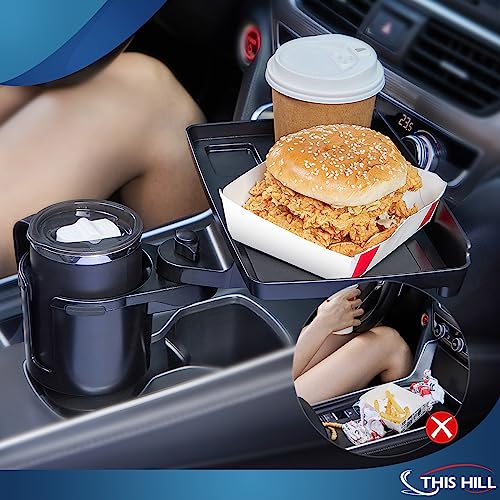 This Hill Car Cup Holder Tray 2-in-1 Detachable Car Food Table - Product Imagery