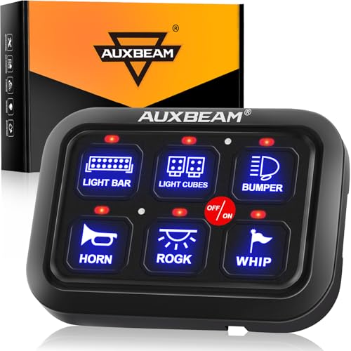 Auxbeam 6 Gang Switch Panel BC60 Universal Circuit Control Relay - Product Imagery