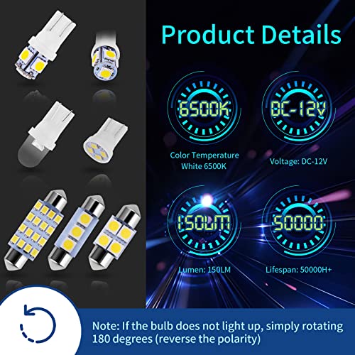 Zakolak 42 Pieces Interior Car Lights, Super Bright White Dome - Product Imagery