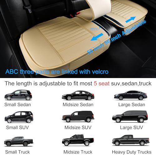 Back Seat Covers, Rear Seat Cushions, Auto Bench Protector with - Product Imagery
