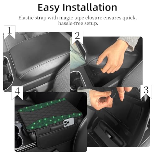 NBTEPEM Bling Car Center Console Cover, Leather Middle Console - Product Imagery